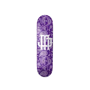 MJ Purple Paisley Skateboard - 8.5 x 32 Inches Canadian Maple Deck
