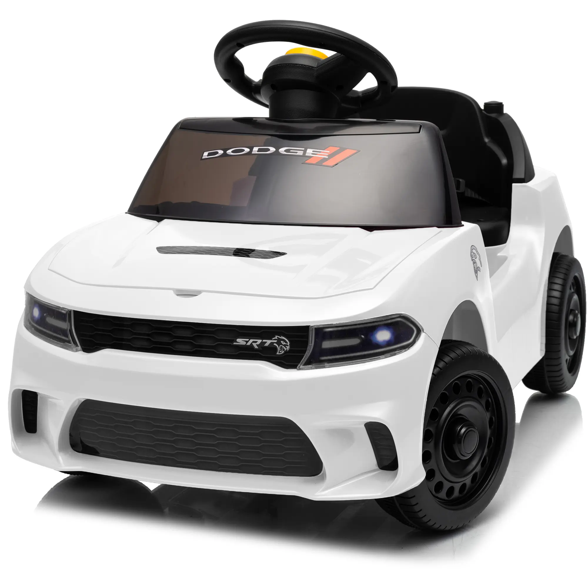 Outfunny 6V Kids Ride on Car, Officially Licensed Dodge SRT Toy Car for Toddlers, Ride-on Toy for Boys & Girls with Music
