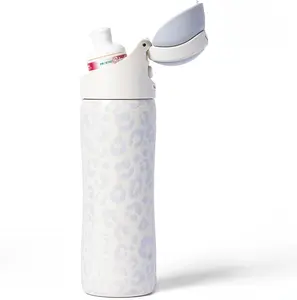 CIRKUL 26oz Luxe Leopard White Stainless Steel Insulated Water Bottle, StrawSip Flip Lid with Inner Straw, Portable Tumbler & Insulation Set, Reusable Kitchenware Drinkware Flask