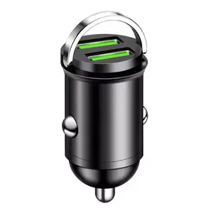 fathersdaygift Mini Car Charger with Dual USB Ports – Compact Fast Charging Adapter for Phones, Tablets & GPS – USB-A & USB-C Ports – Universal Fit for 12V/24V Vehicles – Smart Safe Charging Design Power On The Go