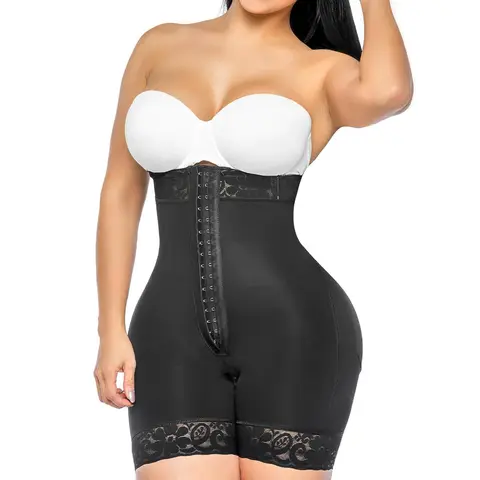 YIANNA Women's High-Waist Strapless Colombian Faja Body Shapewear Bottoms - Plus Size Tummy Control, Zipper Crotch, Glutes Definer Faja, Body Contouring Shorts (2XL)