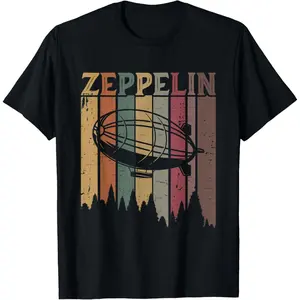 Retro Zeppelin 70s 80s Dirigible Airship Zepelin Zepplin T-Shirt