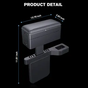 RUIYA 5-in-1 DriveMate Armrest with Height Adjustment Dual-Layer Storage Docking Station 15W Wireless Charging Seat Gap Filler for Enhanced Driver Comfort Car Console Organizer