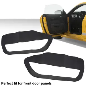 G-PLUS- Leather Door Panel Insert Card Cover Sticker Kit Black Fit For Ford Mustang 2005-2009