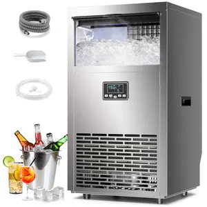 Kismile Commercial Ice Maker 100Lbs/24H Under Counter Freestanding Industrial Ice Cube Maker with Touch Screen, Self-Cleaning, 45 kg (100 lbs) Ice, Built-in Storage Bin, for Restaurant, Bar, Office, Home