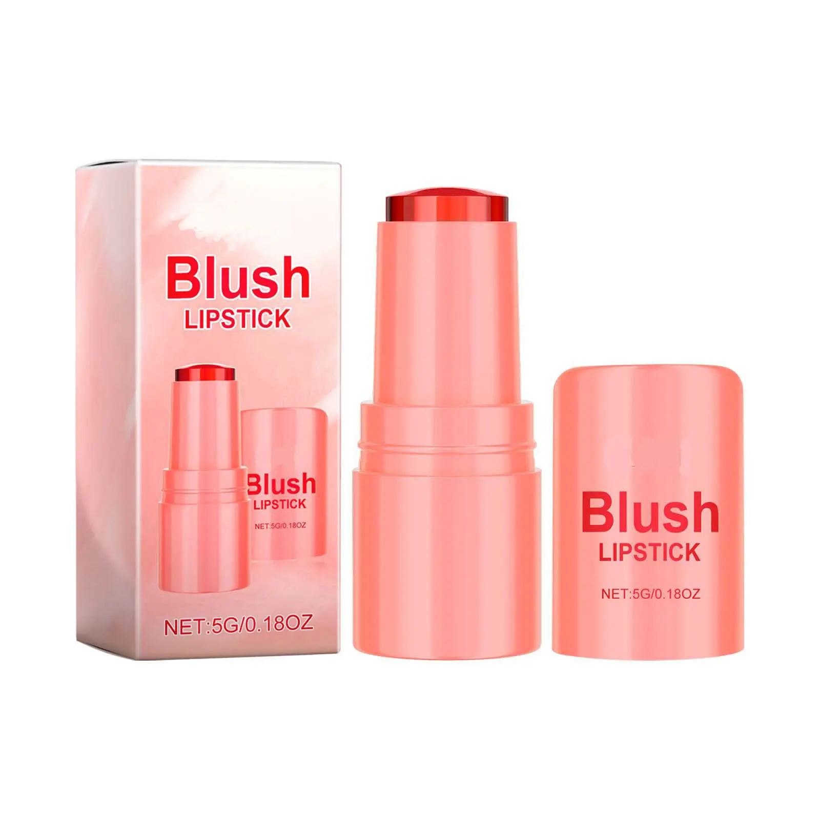 Multi-Use Jelly Lipstick & Blush Stick with Aloe Extract, Hydrating Blendable Waterproof Makeup, Youthful Glossy Shine, Lip Discoloration Reduction, Lip Care