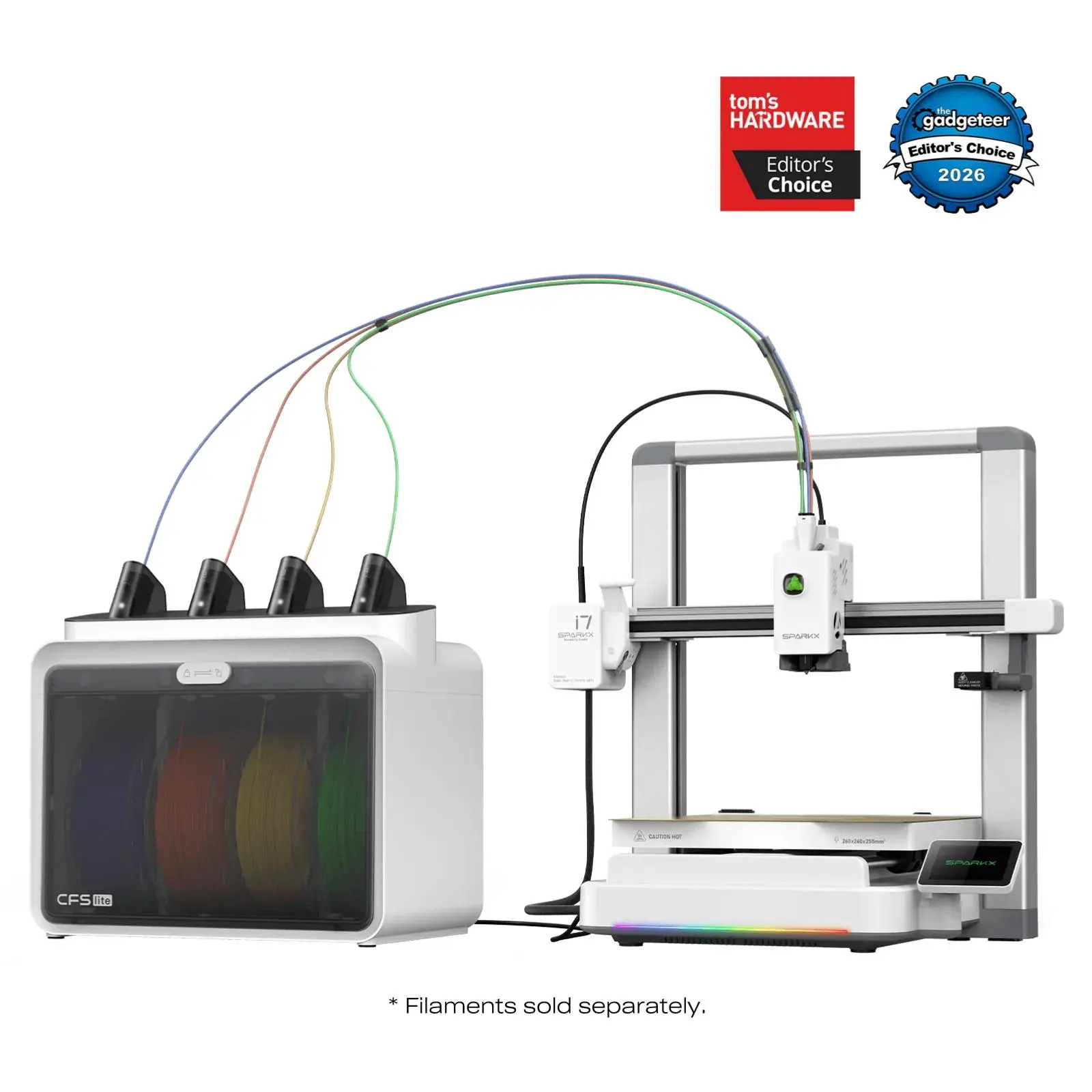 Creality SPARKX i7 NANO 3D Printer, Aluminum Build with RGB Lights & Multicolor Home Decor Capability, 50% Less-Waste Printing + FREE Hyper PLA RFID (4 Units)