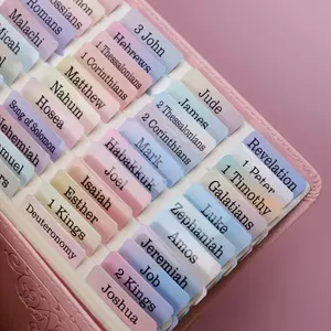 Bible Tabs – Laminated Large Print, Easy-to-Read Reposition Stickers, 80 Chapter Labels for Quick Bible Navigation, for Women & Men