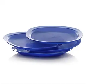 Tupperware Reusable Microwave Luncheon Plates - Set of 4, Lightweight & Durable, Microwave Safe, Eco-Friendly, Perfect for Kids