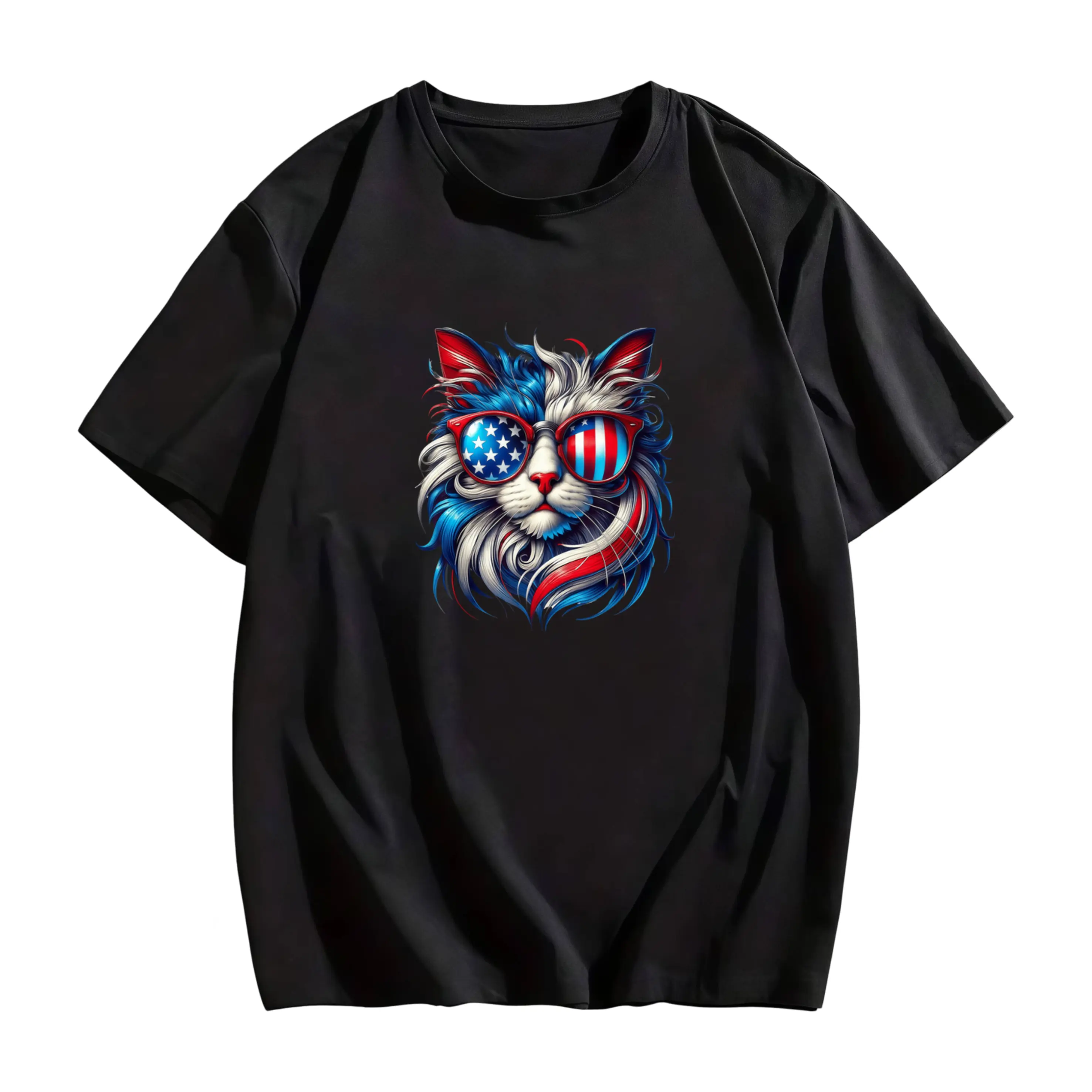 4Th of July Cat Lover USA Patriotic Funny Men Women T-Shirt