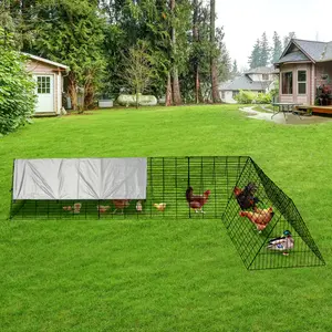 Heavy Duty Hunter-Proof Small Animal Cage  Modular Coop Waterproof Cover, Portable Hen, Duck, Rabbit Enclosure  Portable Design for Yard Large Metal Outdoor Enclosure for Chickens, Ducks, Rabbits