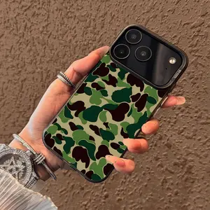 Camouflage fashion pattern Shockproof phone case, suitable for iPhone 17 Pro Max 17Air 11 12 13 14 15 16 Pro Max Plus protective case, affordable price, anti drop retro high-end Sitka