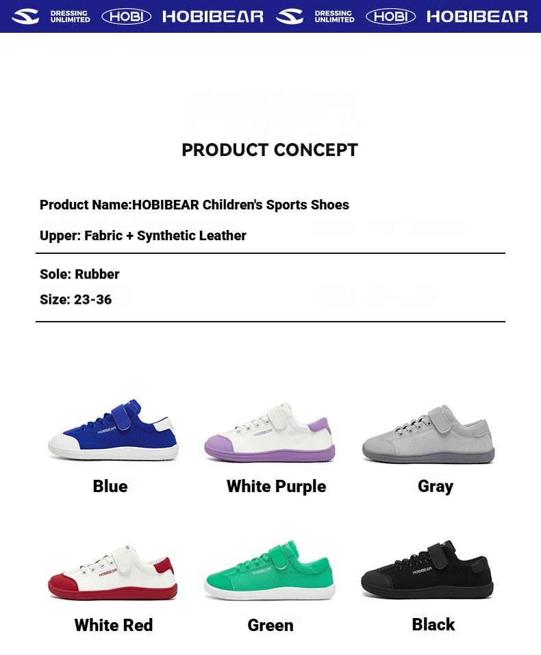 HOBIBEAR Kids Barefoot Shoes Wide Minimalist Zero Drop Sneaker for Boys Girls