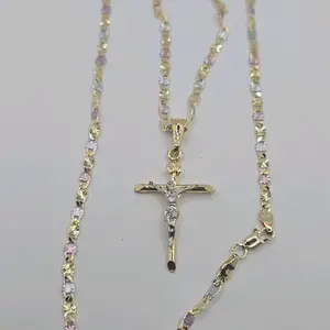 CHRIST ON THE CROSS beautiful chain gold-plated three colors fashion style