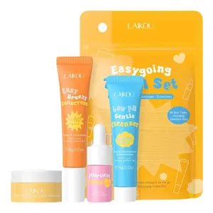 Hydrating Skincare Set Travel Pack, Gift for Women and Teens, 4-Piece Essential Mini Travel Kit, Contains Cleanser, Cream, Serum, UV Sunscreen, Moisturizer, Complete Care Bundle Hydrate