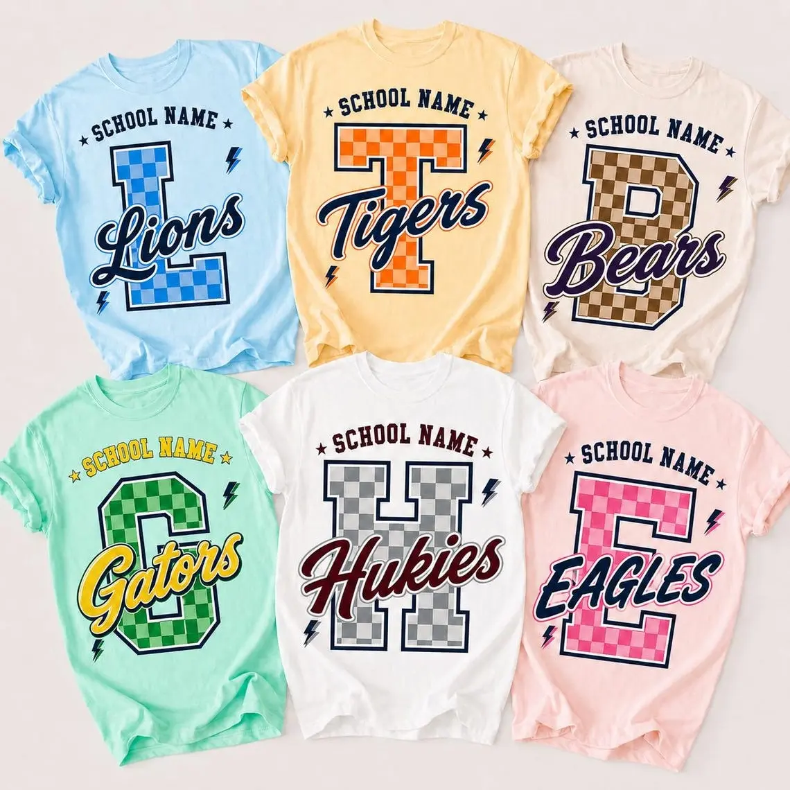 Women's Comfort Colors Custom Mascot T-Shirt - Cotton Tweed Fabrics, Solid & Printed Designs, Groovy School Spirit Top for Adult Sports Teams