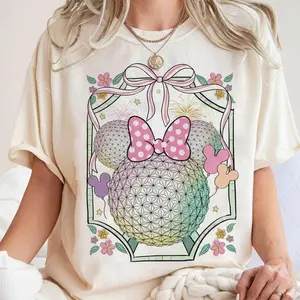 Comfort Colors Coquette Bow Theme Park Shirt, Comfort Colors Retro Magical Kingdom Tee, World Traveler Family Matching Shirts, Girly Florida Trip 2026 Top, Aesthetic Future World Bow Graphic Shirt, Pink Bow Vacation Apparel