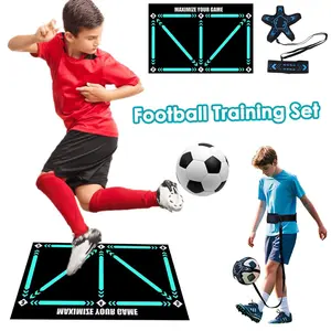 Football Training Mat with Training Belt Set, Not-slip Foldable Football Training Rug , Indoor Ball Control Training Equipment for Kids, Perfect Valentine's Day Gift, Easter Gift, Chirstmas Gift Xmas