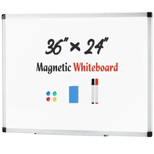 Magnetic Dry Erase Board, 36 X 24 Inches White for Home Office School,1 Dry Eraser & 2 Dry Erase Markers & 4 Push Pin Magnets