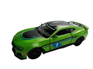 KINSMART 2017 Chevrolet Camaro ZL1 1:38 Scale Diecast Model Car Green Openable Doors Pull Back Action 5 Inches Long Officially Licensed Collectible