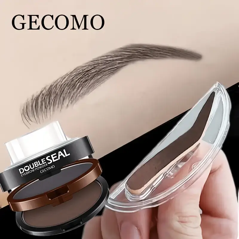 3 Eyebrow Shapes Dual-Color Eyebrow Powder Stamp Set, Eyebrow Stamp Kit Waterproof, Reusable,  Includes Eyebrow Brush, Quick Makeup, Waterproof Eyebrow Stamp, Daily Eyebrow Makeup, Cosmetics, Eye Brow Stamp, Christmas Gift