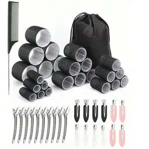 48pcs Self-Grip Curling Iron Set, Hair Curler Set For Short To Long Hair, DIY Hairstyles, Heatless Curls, Self Grip Rollers, Hair Curling Rods, Hair Products And Accesories For Barber Salon Beauty Travel Essentials, Hair Styling Tools