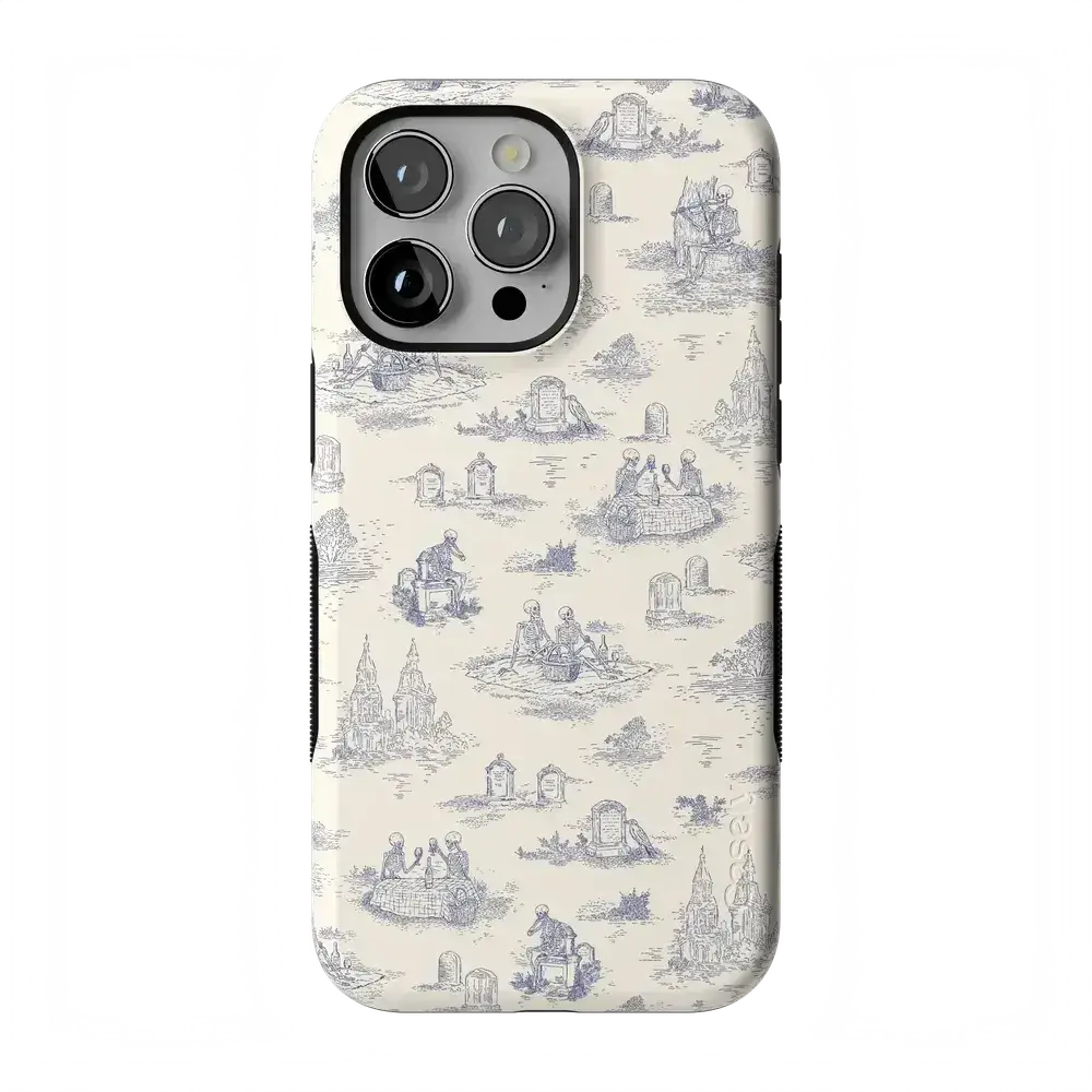 Casely iPhone 15 Pro Max Case | Graveyard Gathering | Skeleton Picnic | Bold Protective Design | Compatible with MagSafe