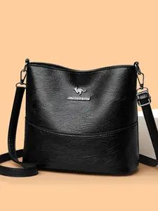 Retro casual women's solid color bucket bag, fashionable and minimalist printed pattern shoulder bag crossbody bag Casual Messenger Bags Handbag Sling Bag Everyday Shoulder Bag