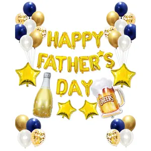 50PCS Father’s Day Balloon Decoration Set with Banner for Party Photo Backdrop