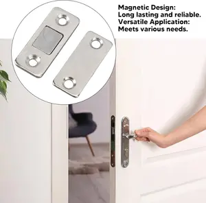 Invisible door suction-free punching sliding door wardrobe door double magnet sliding door cabinet suction