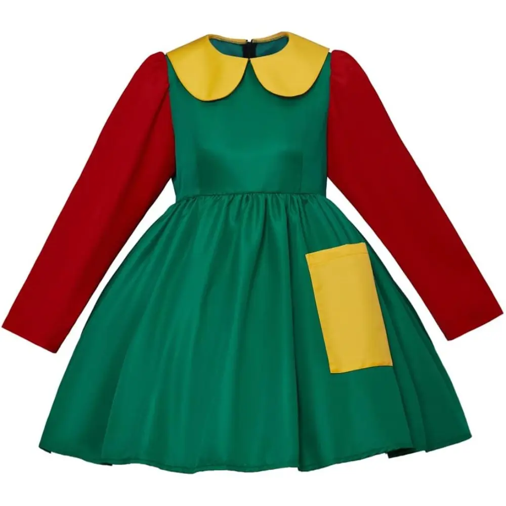 Women's Traditional Mexican-Inspired Chilindrina Costume Dress - Premium Fabric, Comfortable Fit, Hip Elegant Style for Themed Occasions, Costumes, Women's Clothes, Mexican Halloween Costume