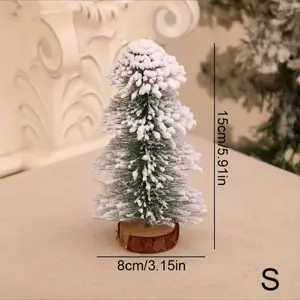 Festive Christmas Decor 15cm Snowy Mini Tree for Indoor Outdoor Use Enhance Your Holiday Spirit with Easy Setup and Versatile Design Perfect for Seasonal Celebrations