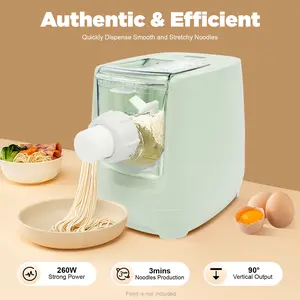 CNCEST Electric Pasta Maker Machine with 13 Molds, 260W Automatic Noodle Maker for Spaghetti Fettuccine Dumpling Dough, Green LED Display & Dishwasher Safe Parts, 110V
