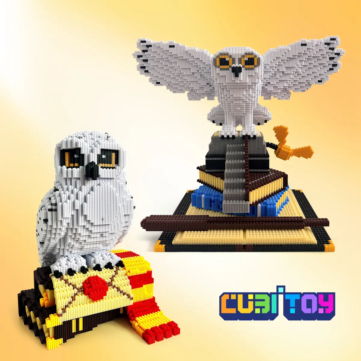 CubiToy Animal Series Snowy Owl (18,066 and 12,253 PCS each) 3D Micro Building Block Model Collectible Toy Animals