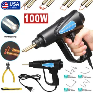 Hot Sale Stapler Car Bumper Fender Rectifier Welding Torch Plastic Repair Kit + 200 Nails -