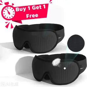 【Buy one, get one free】3D Deep Contoured Eye Cover for Sleeping, Adjustable Sleep Mask with Nose Pad Design, Blackout Sleep Mask, Eye Cover Mask for Sleeping, Yoga, Traveling,Gifts for boyfriend and girlfriend Smart Eye Mask