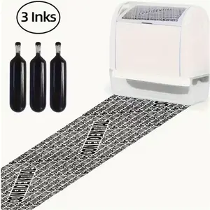 Identity Theft Protection Roller Stamp, ID Protection Ink Roller, Confidential Roller Stamp, Data Theft Protection, Security & Privacy Stamp, Privacy Assurance, Home Use, Convenient Size, Ink Refills