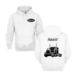 Peterbilt Hoodie, Black Semi-Truck Silhouette Graphic, Premium Cotton Blend Fabric, Comfortable Unisex Fit, Perfect Gift for Truck Drivers & Classic Big Rig Fans