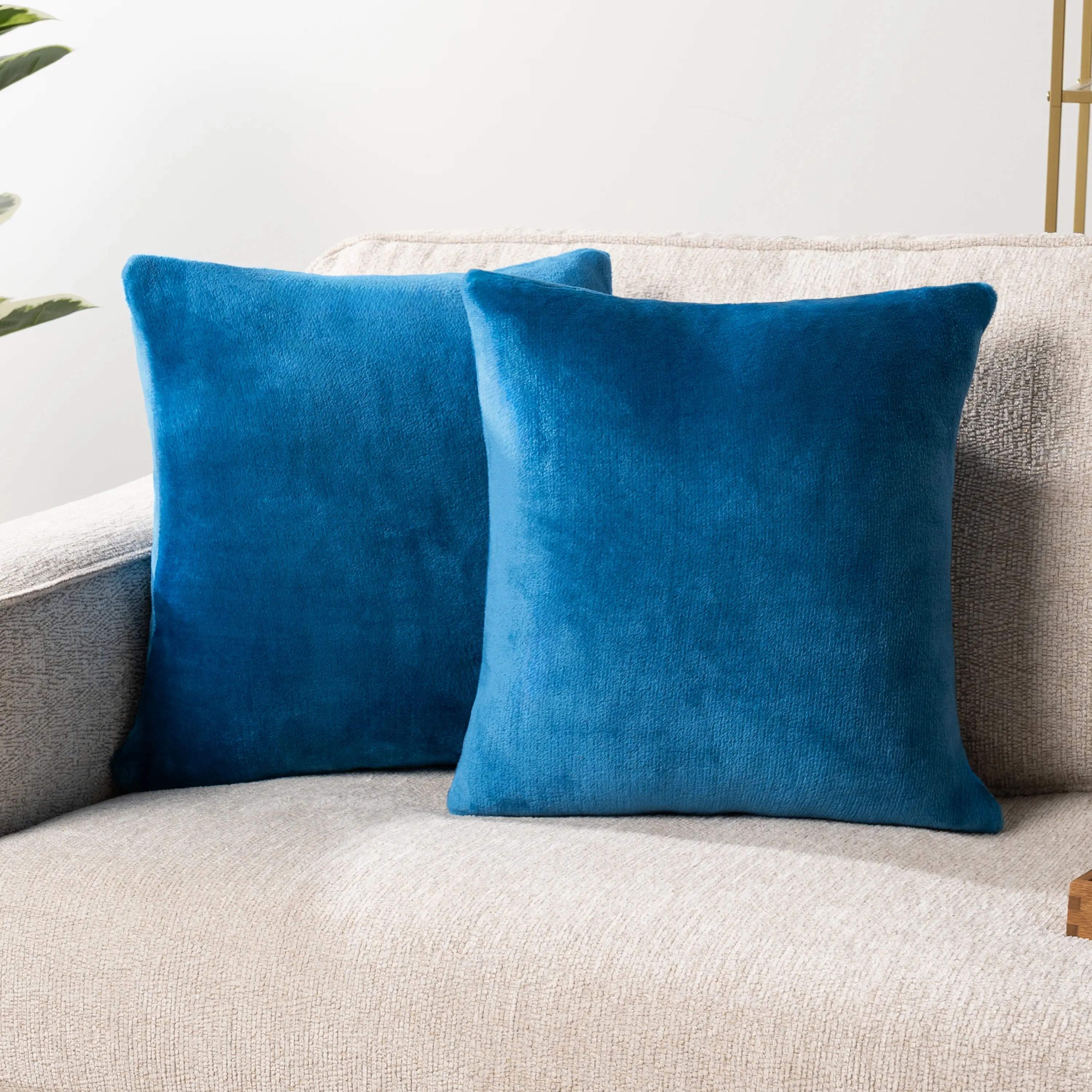 PAVILIA Throw Pillow Covers Set of 2, Decorative Pillow Cases for Bed Sofa Couch, Boho Aesthetic Accent Decor Cushion for Bedroom Living Room, Velvet Square Euro Sham Covers, 18x18 and 20x20