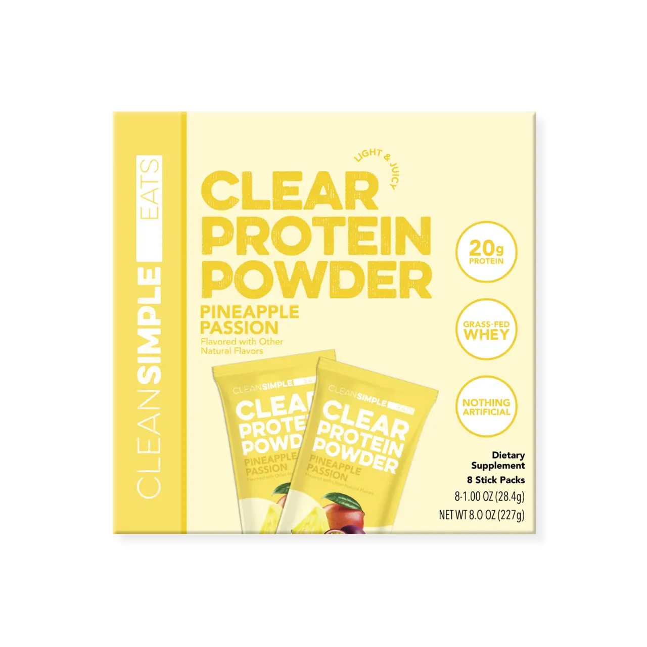 Clear Protein Powder: Pineapple Passion (8 Single Serving Stick Packs)