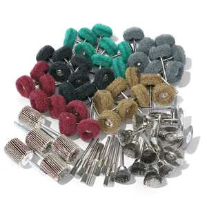 69-Piece Wire Wheel Brushes & Abrasive Polishing Buffing Wheel Set, 3mm Shank Mini Rotary Tool Polishing Kit for Drill Power Tools