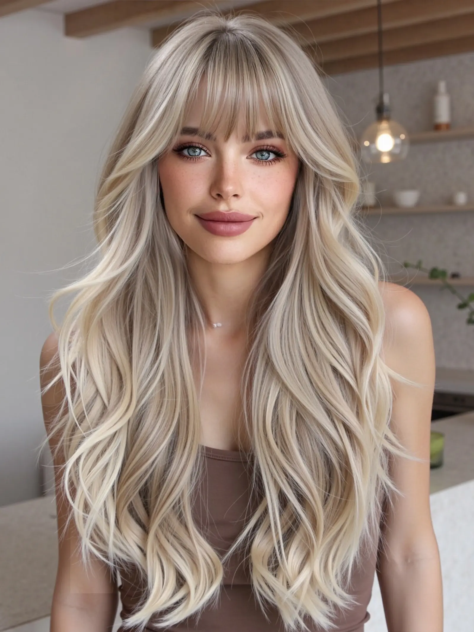 Elegant Natural Looking Long Curly Wig, Light Top Gradient Design, Perfect for Daily Wear & Special Occasions, High-Quality, Synthetic Material Wigs, Synthetic Hair