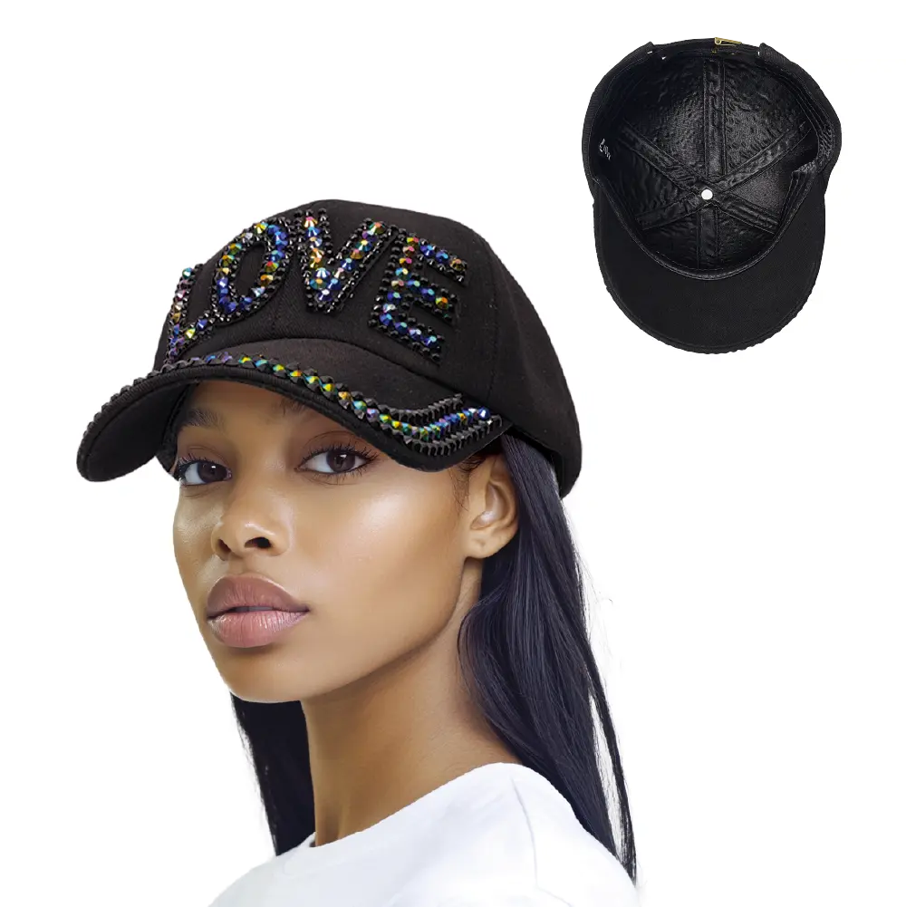Arria Studded Baseball Cap with Satin Lining – Adjustable Fit