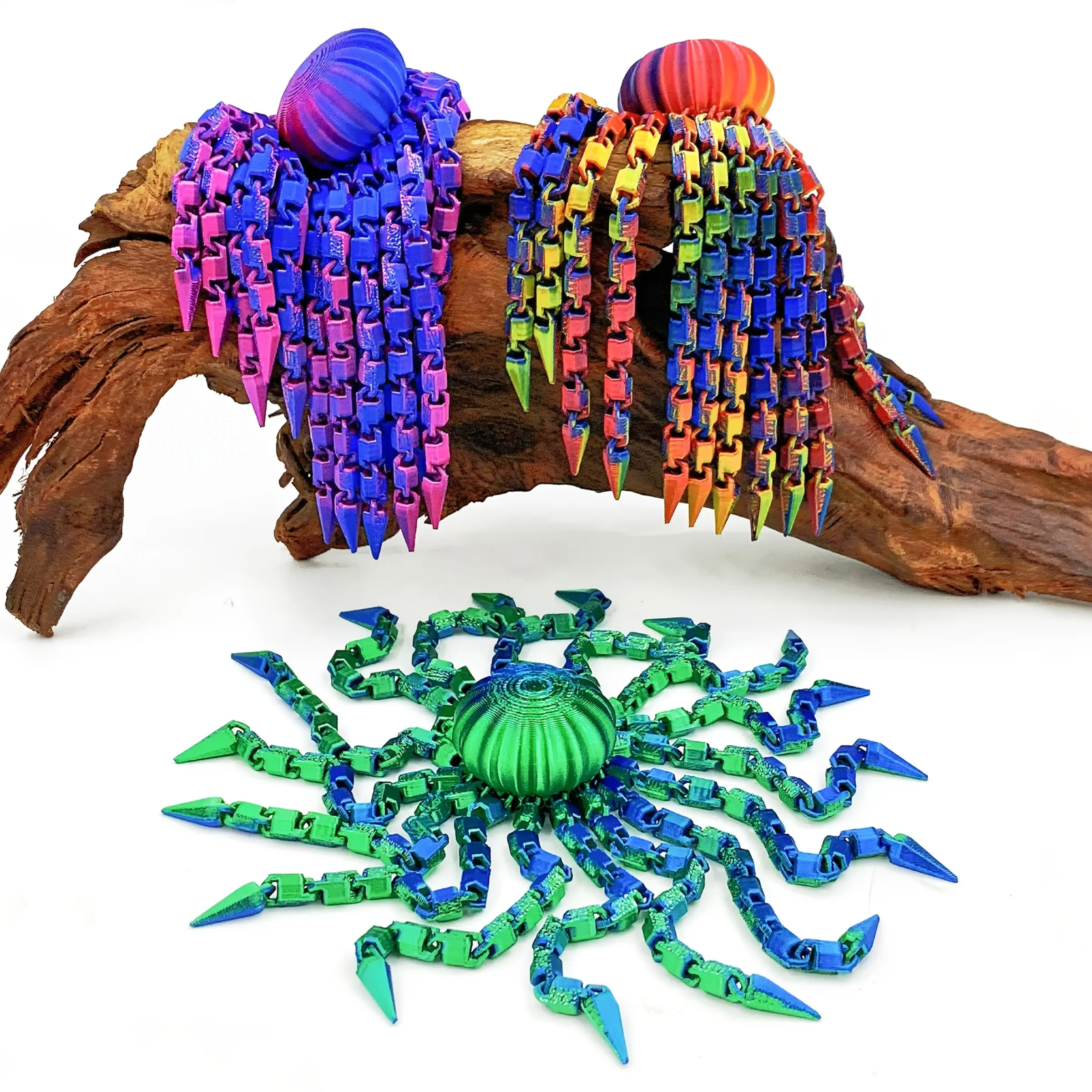 3D Printed Squid Figurine, Collectible Figurines, Figurines For Collectors, Cute Gradient Colors, Perfect Gift for Ages 14+, Model Kit Collection, Durable Plastic, No Power Needed, Collectible Room Decor, Collectible Home Decor