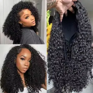 250% Density Afro Kinky Curly Headband Wig | 3-in-1 Half Wig Human Hair Flip-Over