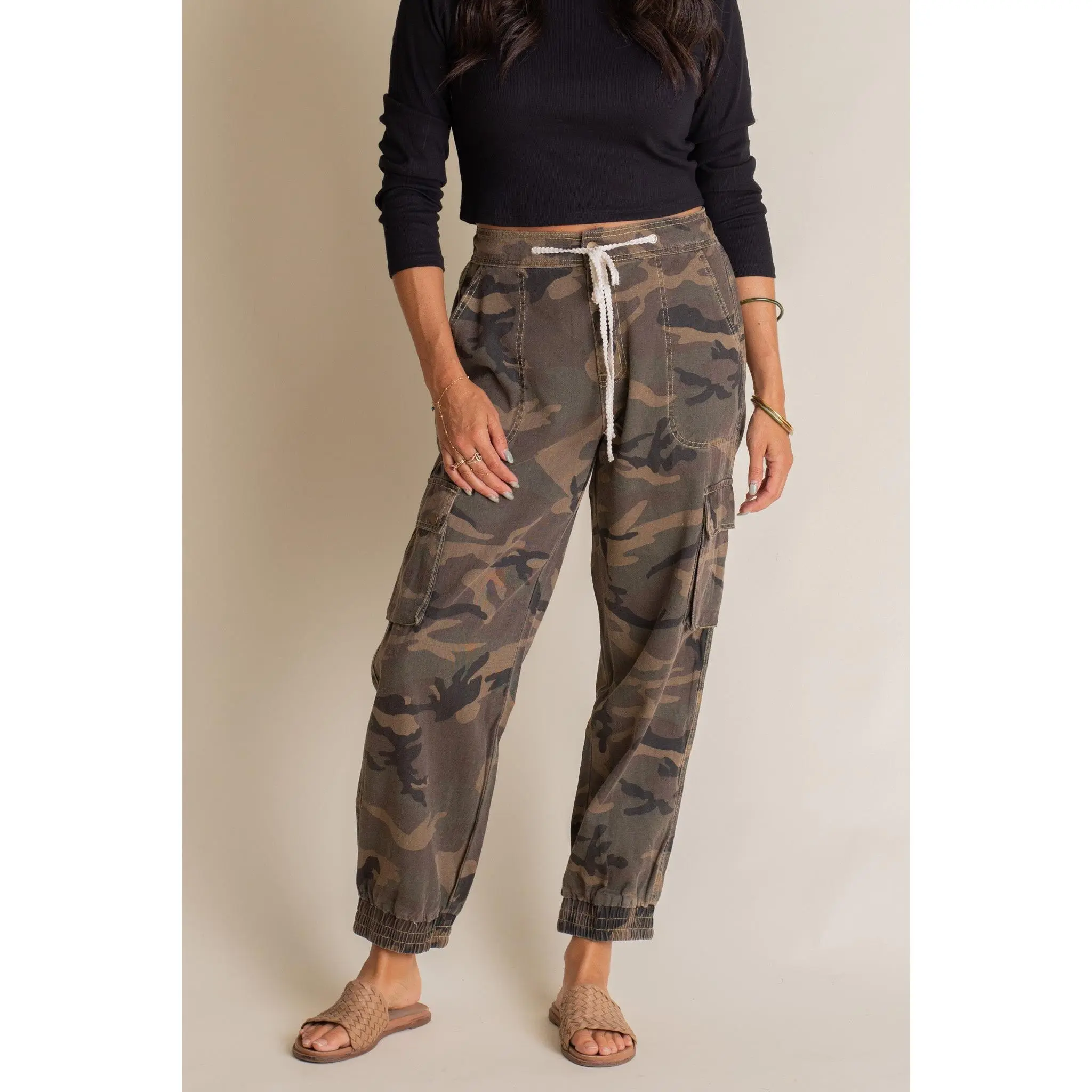 A New Time Camo Cargo Joggers