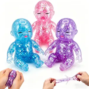 3PCS Baby Squishies Glittery, Slow Rising Squishies, 4" Soft Squeezable Fidget Toy, Desk Decor & Anxiety Relief, Ideal for Birthday Gifts, Party Favors, Classroom Prizes Stuffers