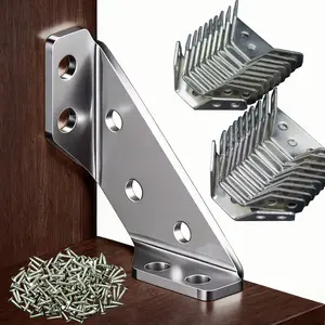 Stainless Steel Corner Brace+Stainless steel screws(20 corner brackets+140screws), 90°Right AngleSupport Bracket for Cabinets & Furniture, Industria Hardware Accessories wood corner brace L-Shaped Corner Brackets Universal Steel Angle Brackets