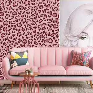 1 Roll Self-Adhesive Peelable Leopard Print Decorative Wallpaper, Waterproof PVC Wall Decor Stickers for Bedrooms & Bathrooms, DIY Room Renovation Decor