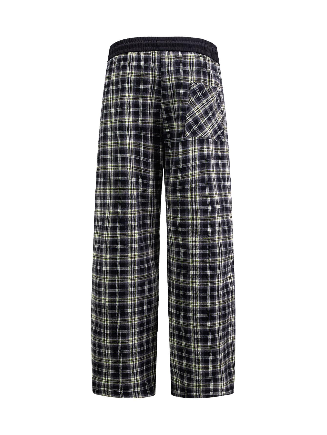 CCCMAI Men's plaid drawstring pants, soft and comfortable four-season lounge pants with an elastic waistband, versatile everyday warm bottoms for both men and women CCCMAI Men's plaid drawstring pants, soft and comfortable four-season lounge pants with an elastic waistband, versatile everyday warm bottoms for both men and women